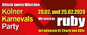Kölner Karnevals Party 2020 im ruby Danceclub am Münchner Stachus: Kölsch meets München 